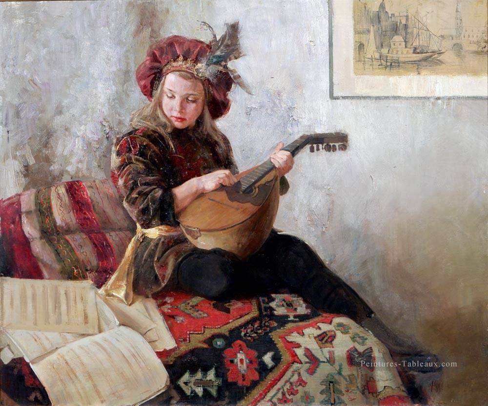 Jolie petite fille NM Tadjikistan 20 Impressionist Peintures à l'huile
